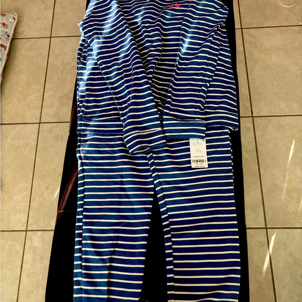 Blue and White Striped Caters pants set